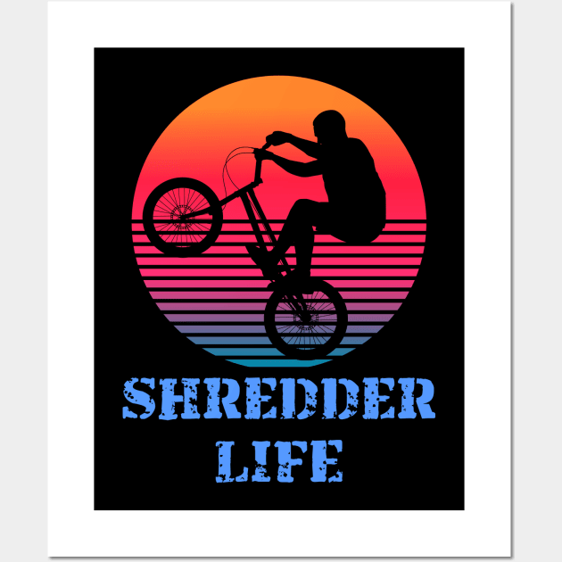 Shredder Life BMX retro sunset Wall Art by Geoji 